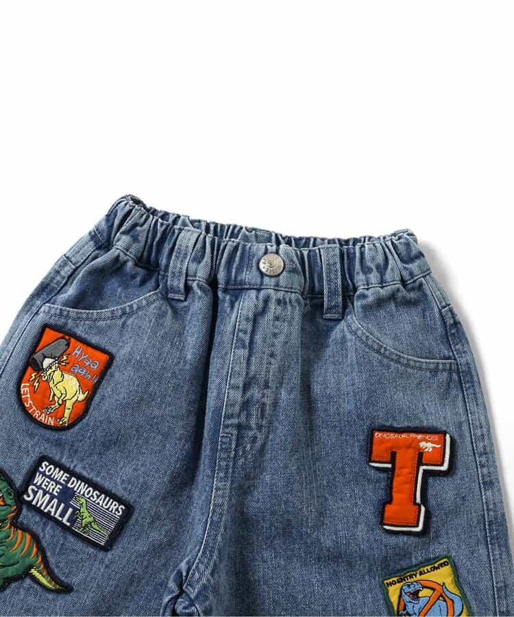 日本童裝 BREEZE x 福井県立恐竜博物館 恐龍圖案牛仔褲 90-140cm 男童款 夏季 PANTS