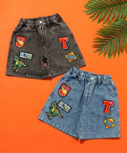 日本童裝 BREEZE x 福井県立恐竜博物館 恐龍圖案牛仔褲 90-140cm 男童款 夏季 PANTS