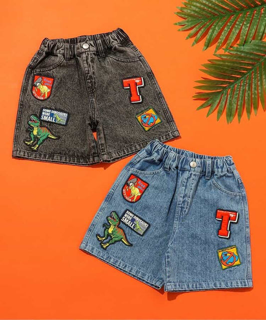 日本童裝 BREEZE x 福井県立恐竜博物館 恐龍圖案牛仔褲 90-140cm 男童款 夏季 PANTS
