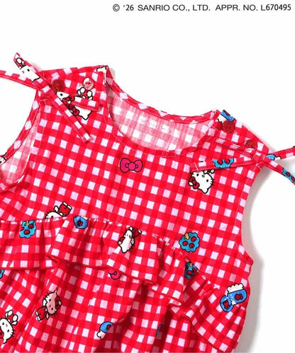 日本童裝 BREEZE x Sanrio 格仔連衣 70-80cm 女童款 初生嬰兒 夏季 Jumpsuit