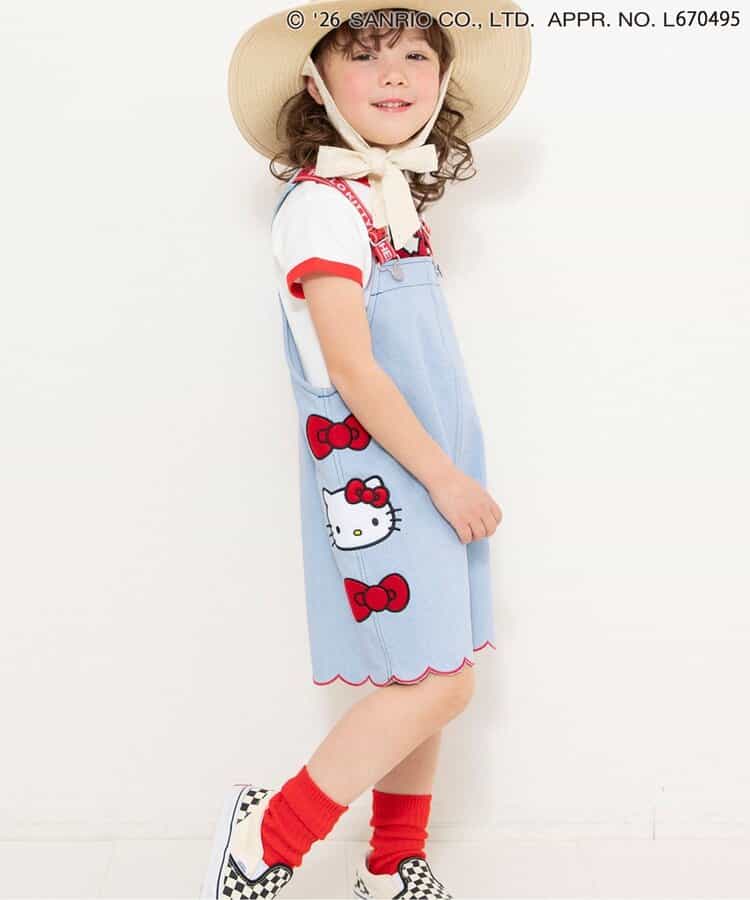 日本童裝 BREEZE x Sanrio 荷葉邊牛仔背帶褲 90-130cm 女童款 夏季 Jumpsuit