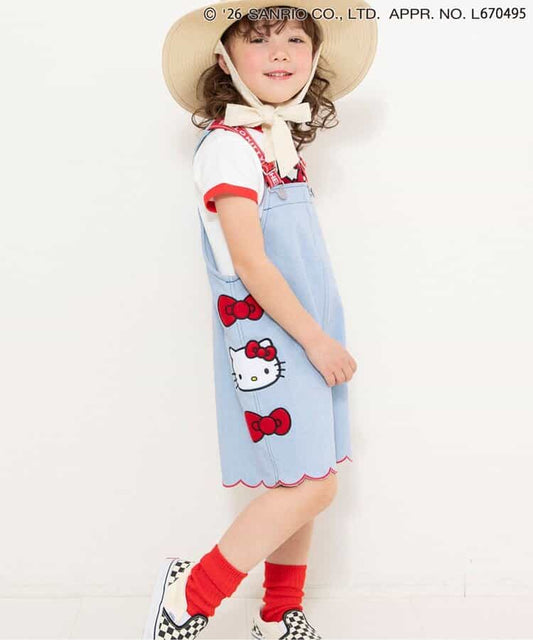 日本童裝 BREEZE x Sanrio 荷葉邊牛仔背帶褲 90-130cm 女童款 夏季 Jumpsuit