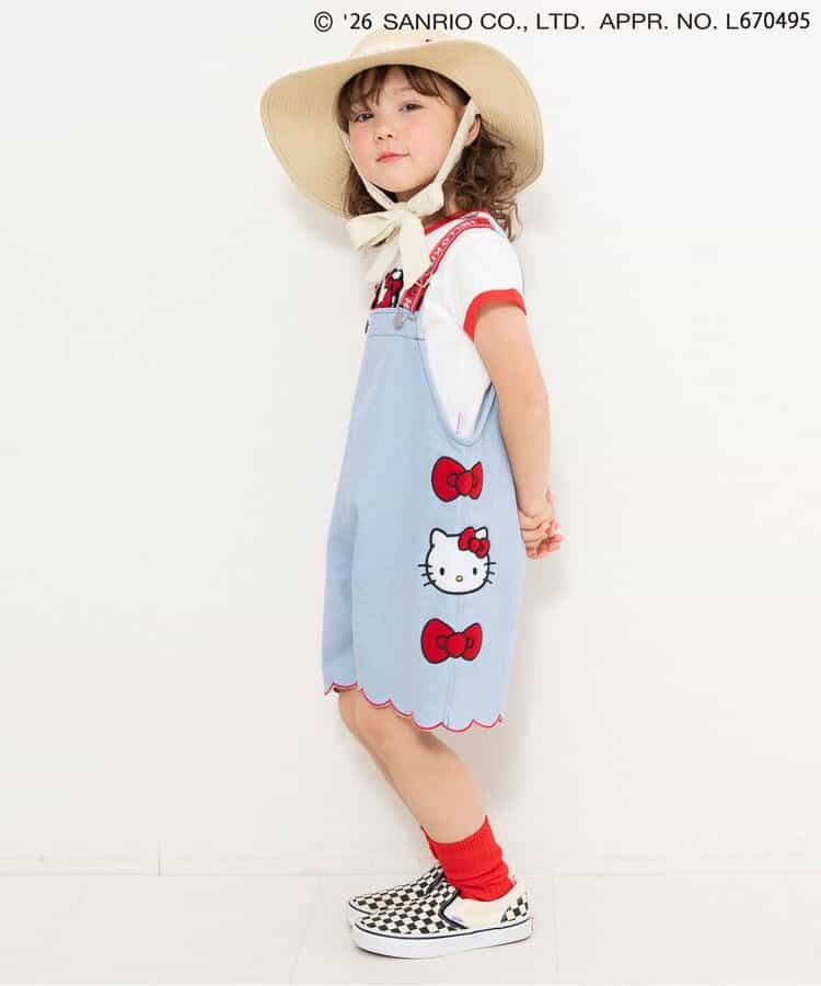 日本童裝 BREEZE x Sanrio 荷葉邊牛仔背帶褲 90-130cm 女童款 夏季 Jumpsuit