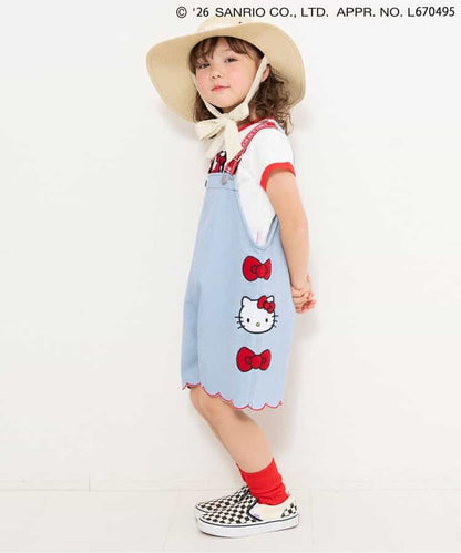 日本童裝 BREEZE x Sanrio 荷葉邊牛仔背帶褲 90-130cm 女童款 夏季 Jumpsuit