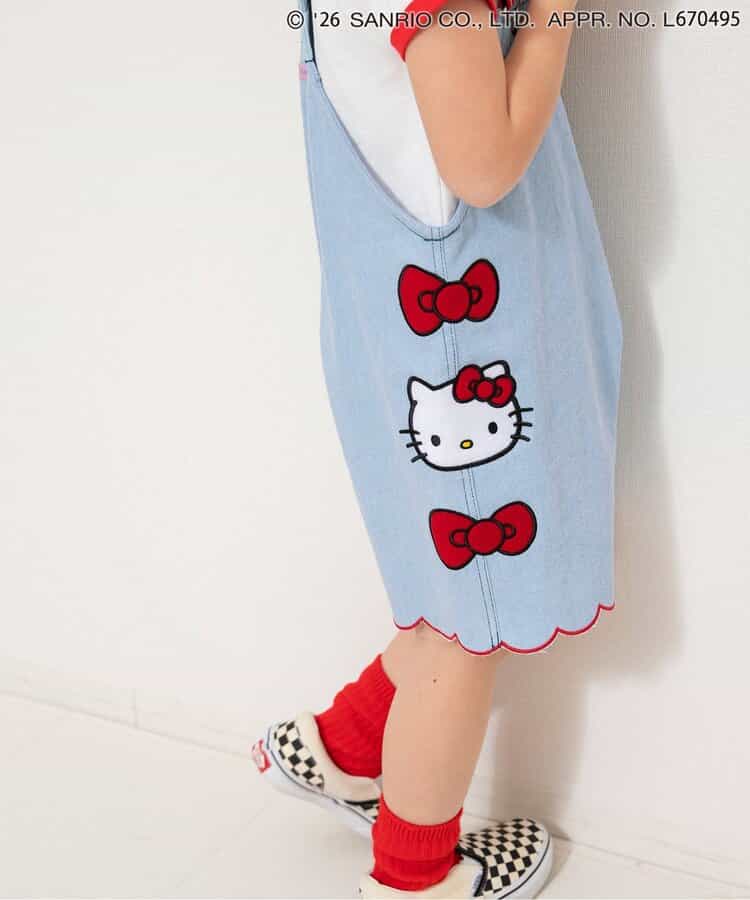 日本童裝 BREEZE x Sanrio 荷葉邊牛仔背帶褲 90-130cm 女童款 夏季 Jumpsuit