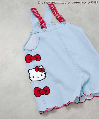 日本童裝 BREEZE x Sanrio 荷葉邊牛仔背帶褲 90-130cm 女童款 夏季 Jumpsuit