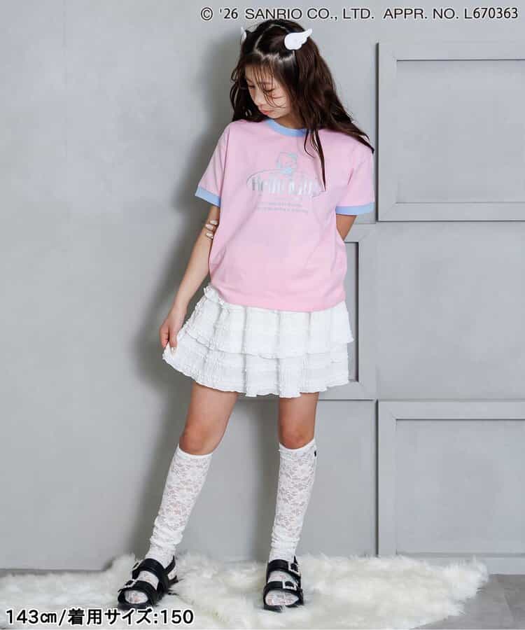 日本童裝 algy x Sanrio Hello Kitty 印花上衣 130-160cm 女童款 夏季  TOPS  其他品牌童裝