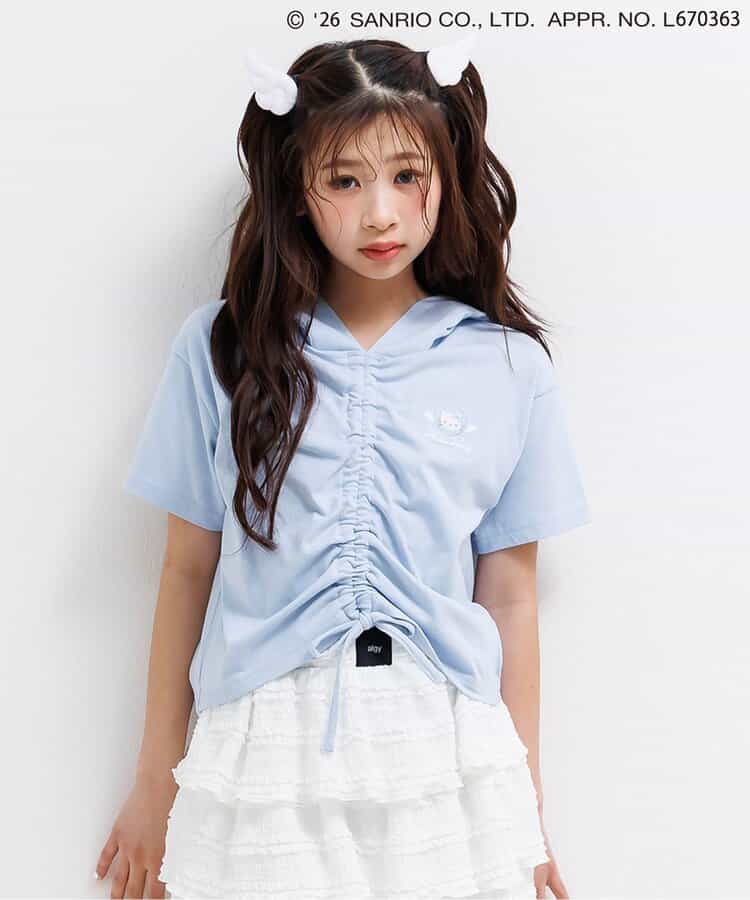 日本童裝 algy x Sanrio Hello Kitty 帶天使耳朵連帽衫 130-160cm 女童款 夏季  TOPS  其他品牌童裝
