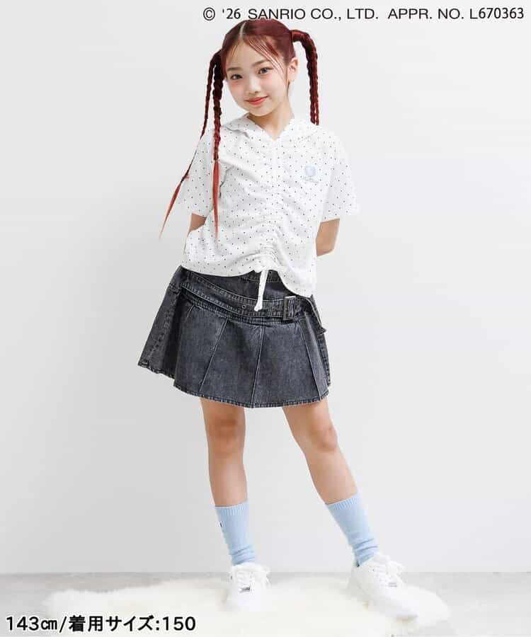 日本童裝 algy x Sanrio Hello Kitty 帶天使耳朵連帽衫 130-160cm 女童款 夏季  TOPS  其他品牌童裝