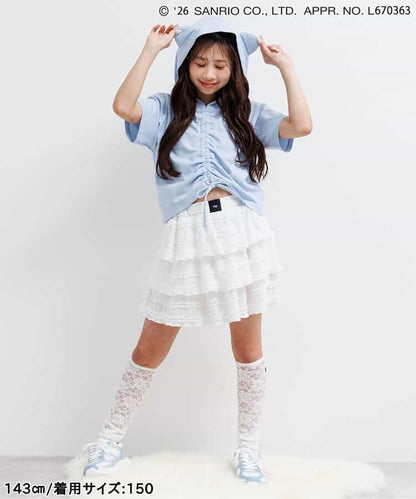 日本童裝 algy x Sanrio Hello Kitty 帶天使耳朵連帽衫 130-160cm 女童款 夏季  TOPS  其他品牌童裝