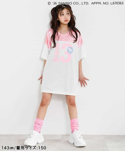 日本童裝 algy x Sanrio Hello Kitty 天使翼緞面拼接連身裙 130-160cm 女童款 夏季  TOPS  其他品牌童裝