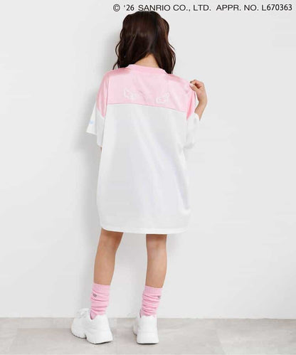 日本童裝 algy x Sanrio Hello Kitty 天使翼緞面拼接連身裙 130-160cm 女童款 夏季  TOPS  其他品牌童裝