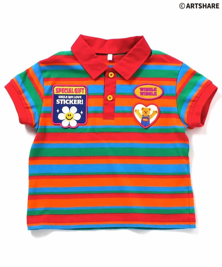 日本童裝 apres les cours x WIGGLE WIGGLE 間條polo衫 80-130cm 男童款 夏季 TOPS