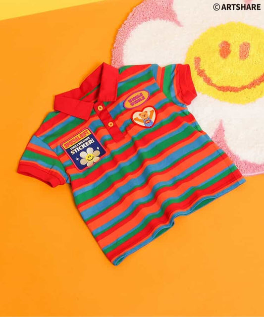 日本童裝 apres les cours x WIGGLE WIGGLE 間條polo衫 80-130cm 男童款 夏季 TOPS