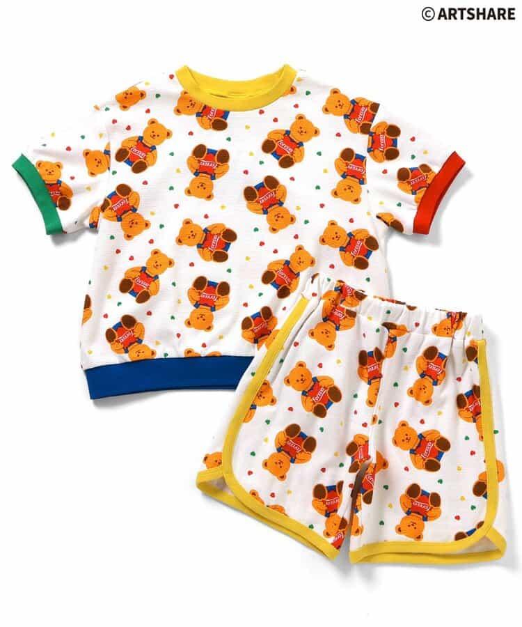 日本童裝 apres les cours x WIGGLE WIGGLE 全印花兩件套裝 80-130cm 男童款/女童款 夏季 TOPS PANTS
