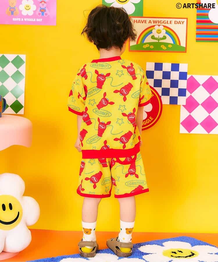 日本童裝 apres les cours x WIGGLE WIGGLE 全印花兩件套裝 80-130cm 男童款/女童款 夏季 TOPS PANTS