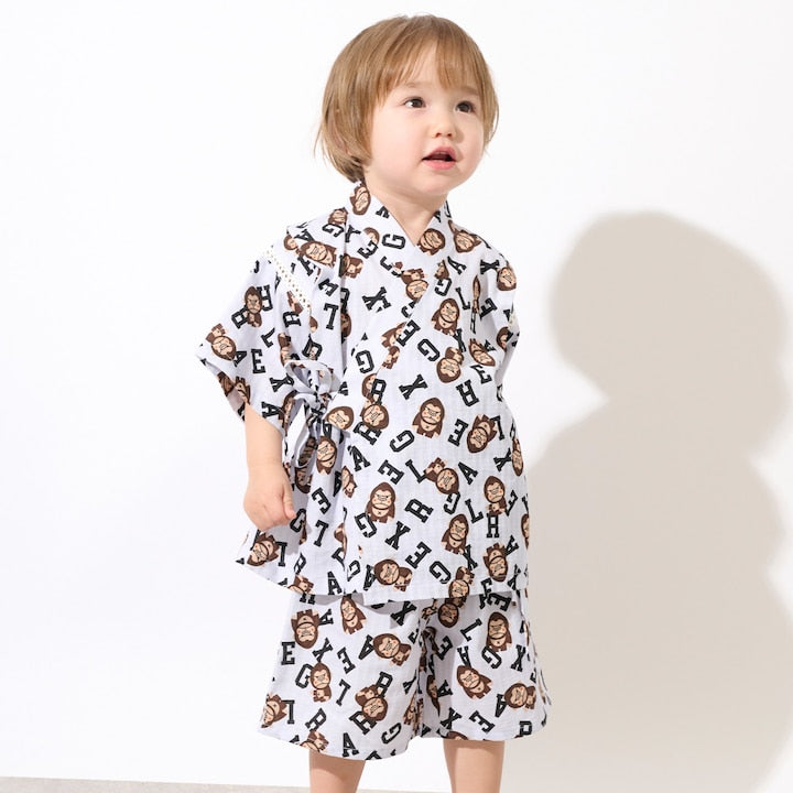 日本童裝 XLARG# KIDS 接觸冷感 日本甚平 日本和服 80-130cm 男童款 夏季 其他品牌童裝 TOPS PANTS 日本夏祭慶典特輯