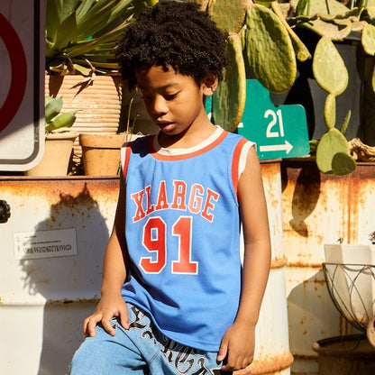日本童裝 XLARGE KIDS 編號網眼印花背心 90-140cm 男童款 夏季 TOPS