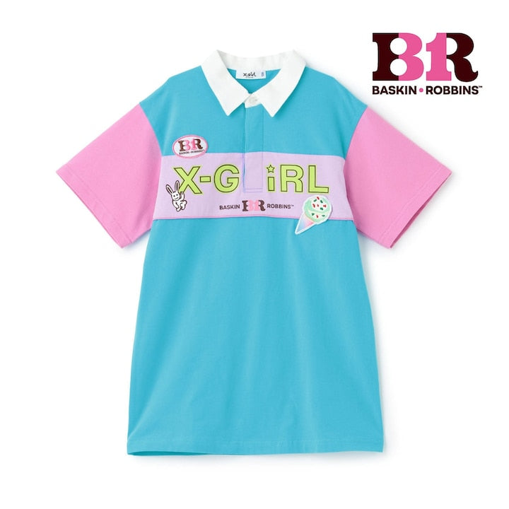 日本童裝 X-girl Stages x BASKIN ROBBINS polo連身裙 90-140cm 女童款 夏季 DRESSES