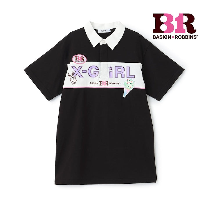 日本童裝 X-girl Stages x BASKIN ROBBINS polo連身裙 90-140cm 女童款 夏季 DRESSES