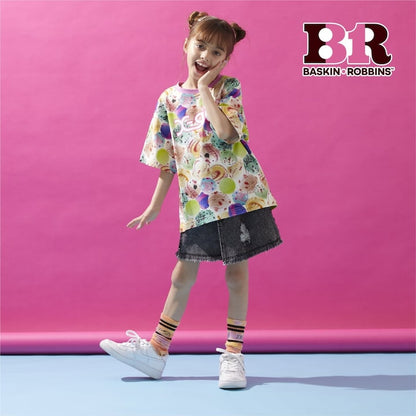 日本童裝 X-girl Stages x BASKIN ROBBINS 雪糕球印花上衣 90-140cm 女童款 夏季 TOPS