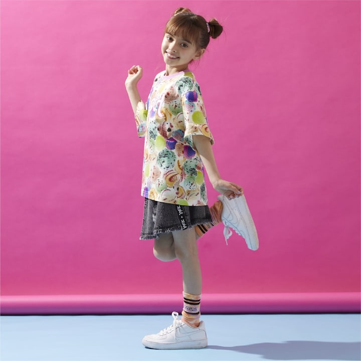 日本童裝 X-girl Stages x BASKIN ROBBINS 雪糕球印花上衣 90-140cm 女童款 夏季 TOPS