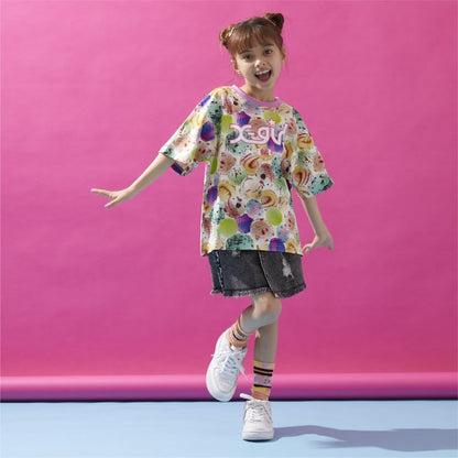 日本童裝 X-girl Stages x BASKIN ROBBINS 雪糕球印花上衣 90-140cm 女童款 夏季 TOPS