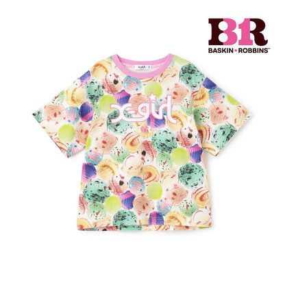 日本童裝 X-girl Stages x BASKIN ROBBINS 雪糕球印花上衣 90-140cm 女童款 夏季 TOPS