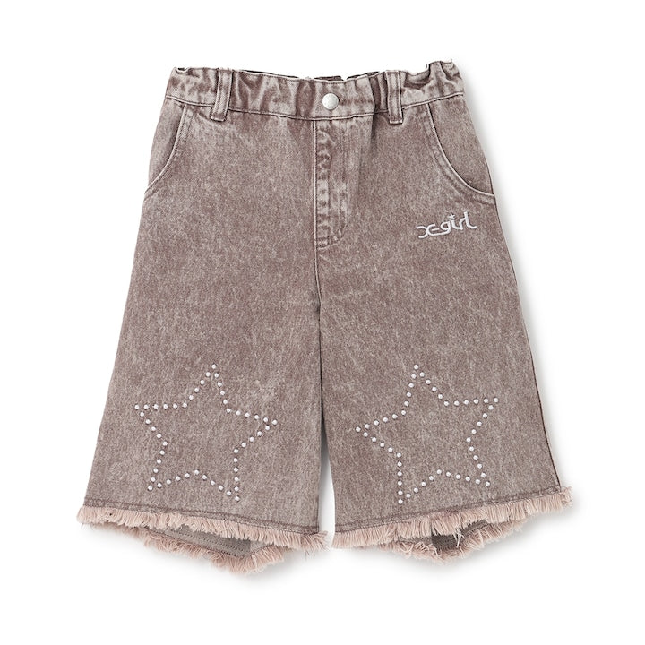 日本童裝 X-girl Stages 星星繡牛仔短褲 110-140cm 女童款 夏季 PANTS
