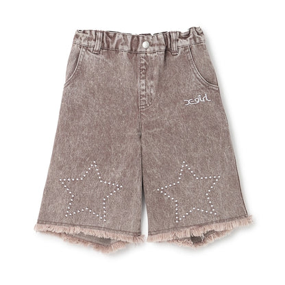 日本童裝 X-girl Stages 星星繡牛仔短褲 110-140cm 女童款 夏季 PANTS
