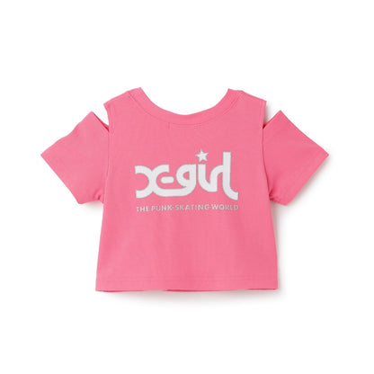 日本童裝 X-girl Stages 防UV 露肩短款上衣 110-140cm 女童款 夏季 TOPS