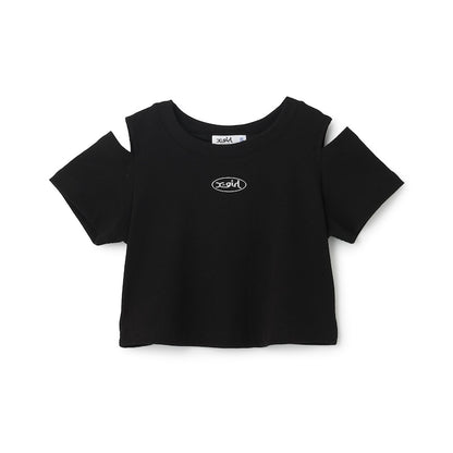 日本童裝 X-girl Stages 防UV 露肩短款上衣 110-140cm 女童款 夏季 TOPS