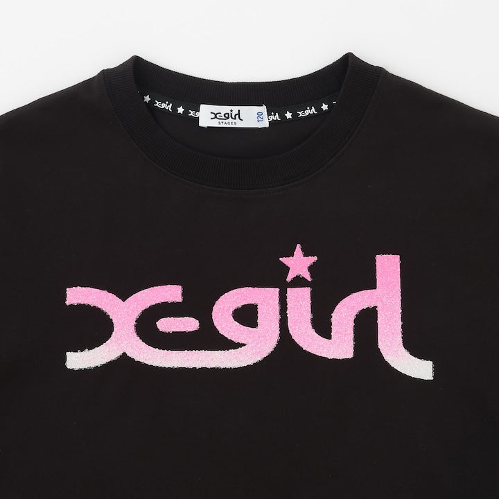 日本童裝 X-girl Stages 防UV 接觸冷感 珠子漸變LOGO印花無袖上衣 100-140cm 女童款 夏季 TOPS