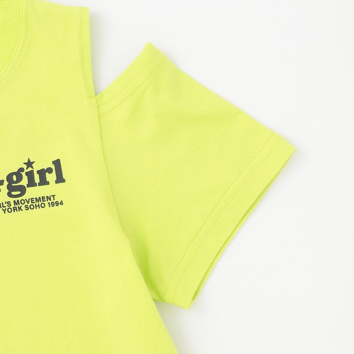 日本童裝 X-girl Stages 防UV 接觸冷感 LOGO露肩連身裙+5分長緊身褲套裝 90-140cm 女童款 夏季 TOPS PANTS