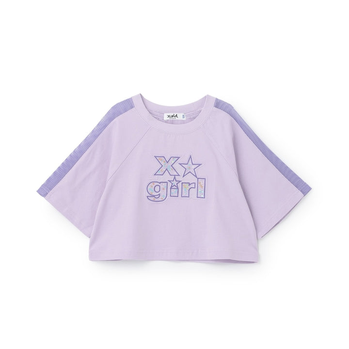 日本童裝 X-girl Stages 防UV 接觸冷感 網眼亮片短款上衣 90-140cm 女童款 夏季 TOPS
