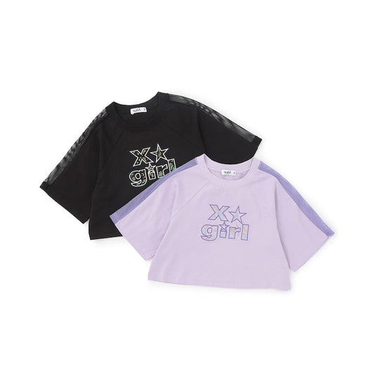 日本童裝 X-girl Stages 防UV 接觸冷感 網眼亮片短款上衣 90-140cm 女童款 夏季 TOPS