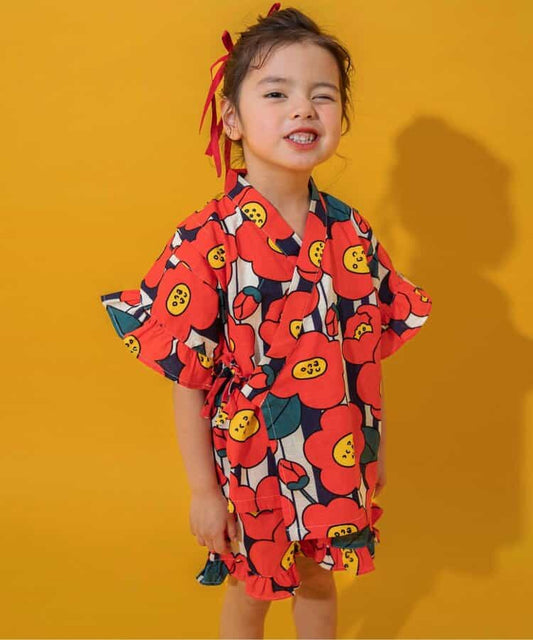 Disney Japanese children's clothing, Jinbei Japanese kimono, 100-150cm, for girls, summer, other brand children's clothing, TOPS PANTS, Japanese Summer Festival Special