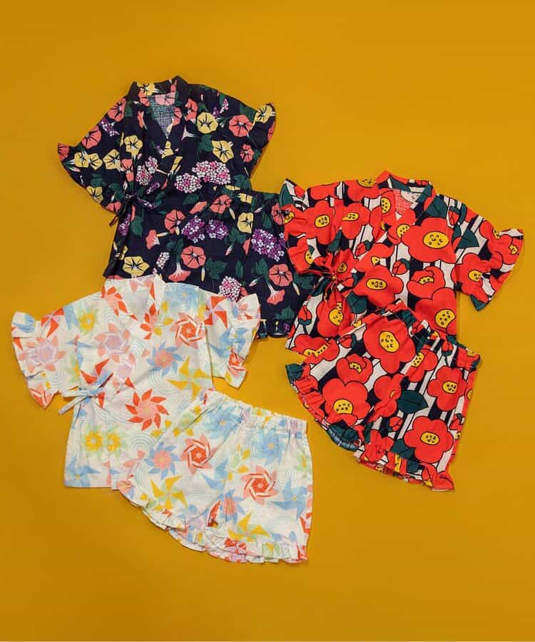 日本童裝 BREEZE 日本甚平 日本和服 80-140cm 女童款 夏季 TOPS PANTS 日本夏祭慶典特輯