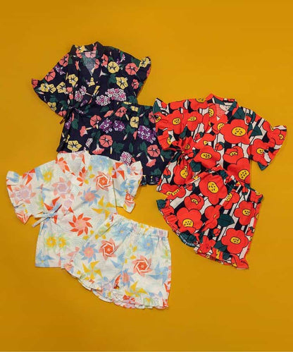 日本童裝 BREEZE 日本甚平 日本和服 80-140cm 女童款 夏季 TOPS PANTS 日本夏祭慶典特輯