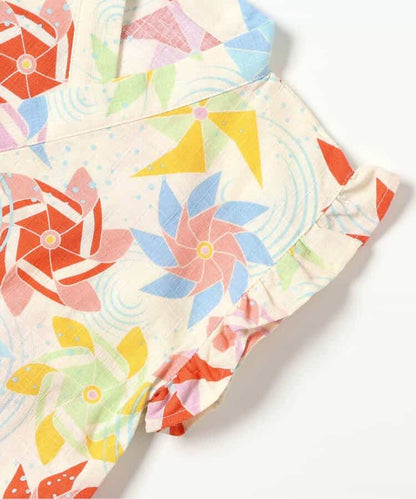 Disney Japanese children's clothing, Jinbei Japanese kimono, 100-150cm, for girls, summer, other brand children's clothing, TOPS PANTS, Japanese Summer Festival Special