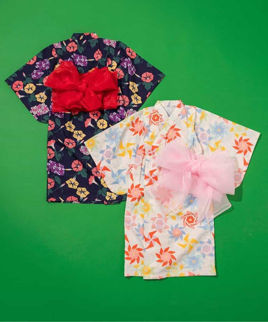 Disney Japanese children's clothing, Jinbei Japanese kimono, 100-150cm, for girls, summer, other brand children's clothing, TOPS PANTS, Japanese Summer Festival Special