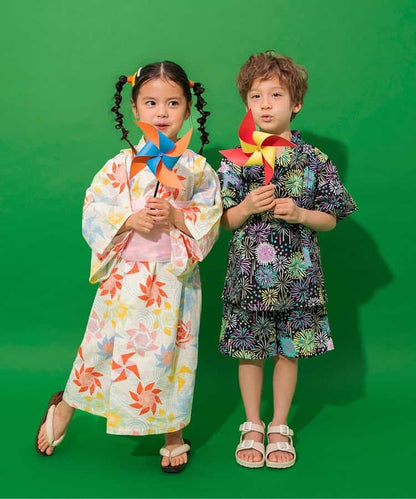 Disney Japanese children's clothing, Jinbei Japanese kimono, 100-150cm, for girls, summer, other brand children's clothing, TOPS PANTS, Japanese Summer Festival Special