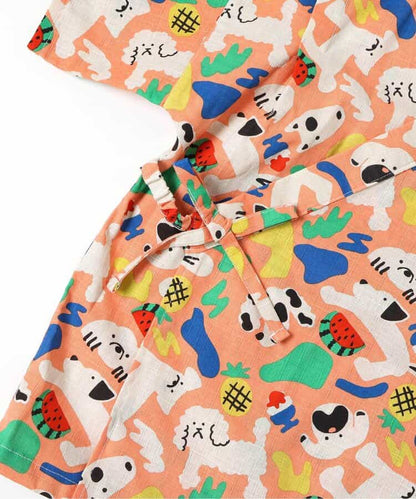 Disney Japanese children's clothing, Jinbei Japanese kimono, 100-150cm, for girls, summer, other brand children's clothing, TOPS PANTS, Japanese Summer Festival Special