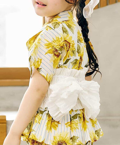 日本童裝 apres les cours 褶皺緞腰帶 日本浴衣 日本甚平 日本和服 女童款 夏季 其他品牌童裝 日本夏祭慶典特輯