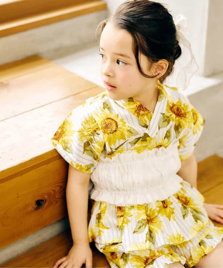 日本童裝 apres les cours 褶皺緞腰帶 日本浴衣 日本甚平 日本和服 女童款 夏季 其他品牌童裝 日本夏祭慶典特輯