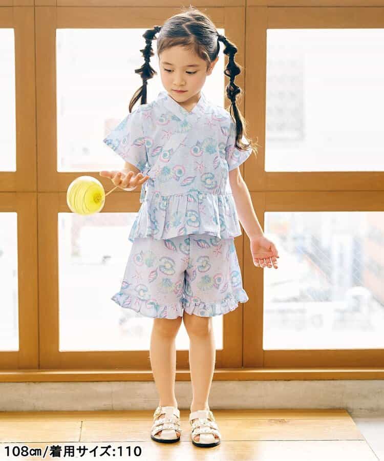 Disney Japanese children's clothing, Jinbei Japanese kimono, 100-150cm, for girls, summer, other brand children's clothing, TOPS PANTS, Japanese Summer Festival Special