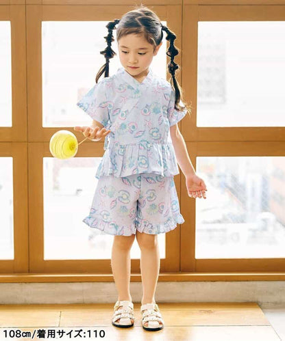 Disney Japanese children's clothing, Jinbei Japanese kimono, 100-150cm, for girls, summer, other brand children's clothing, TOPS PANTS, Japanese Summer Festival Special