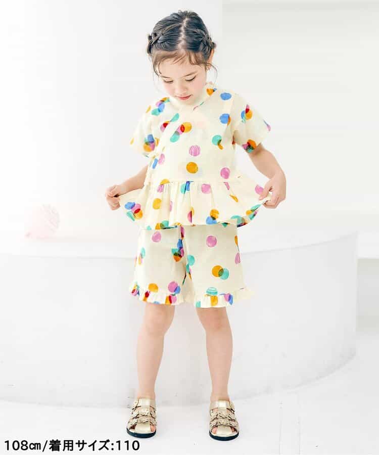 Disney Japanese children's clothing, Jinbei Japanese kimono, 100-150cm, for girls, summer, other brand children's clothing, TOPS PANTS, Japanese Summer Festival Special