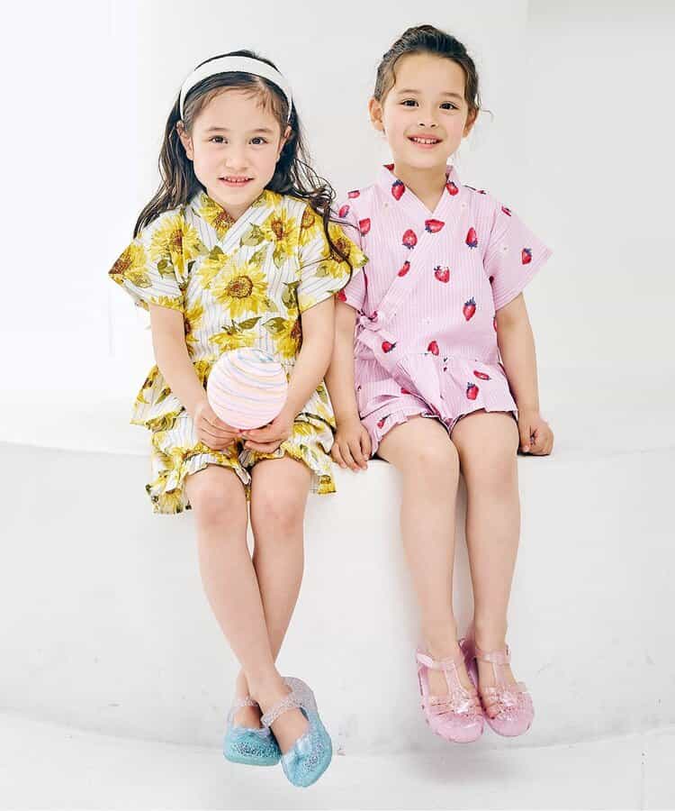 Disney Japanese children's clothing, Jinbei Japanese kimono, 100-150cm, for girls, summer, other brand children's clothing, TOPS PANTS, Japanese Summer Festival Special