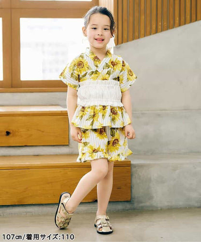 Disney Japanese children's clothing, Jinbei Japanese kimono, 100-150cm, for girls, summer, other brand children's clothing, TOPS PANTS, Japanese Summer Festival Special